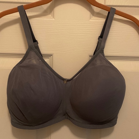 Breezies Mesh Illusions Contour Bra No Underwire 34DD Slate Blue - Picture 3 of 11